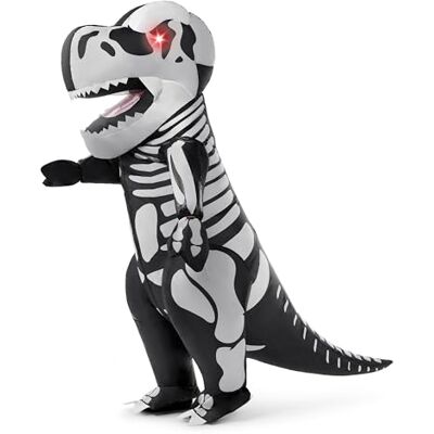 Spooktacular Creations Opblaasbaar Halloween-kostuum, skelet, dinosaurus, T-Rex, opblaasbaar, volwassenen, uniseks, één maat Spooktacular Creations Opblaasbaar Halloween-kostuum, skelet, dinosaurus, T-Rex, opblaasbaar, volwassenen, uniseks, één maat