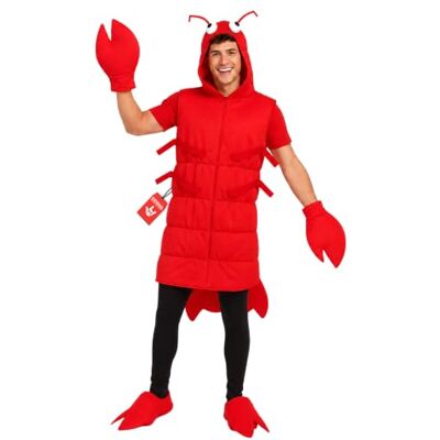 Fun Shack Kreeftenkostuum voor volwassenen, rood dier, grappig Halloween-kostuum, één maat Fun Shack Kreeftenkostuum voor volwassenen, rood dier, grappig Halloween-kostuum, één maat