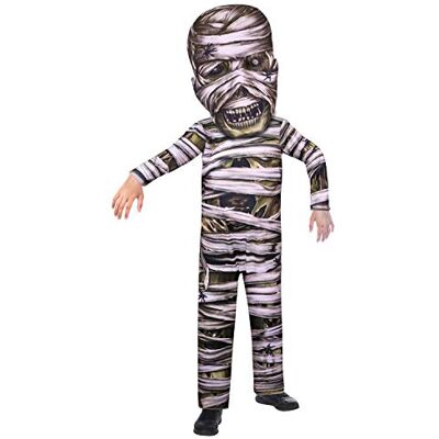 amscan Mummiekostuum voor kinderen, jumpsuit, capuchon met geïntegreerd masker, griezelig kostuum, horrorfilm, themafeest, carnaval, Halloween amscan Mummiekostuum voor kinderen, jumpsuit, capuchon met geïntegreerd masker, griezelig kostuum, horrorfilm, themafeest, carnaval, Halloween