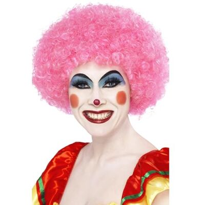 Smiffys Gekke clown pruik, roze, 120 g Smiffys Gekke clown pruik, roze, 120 g