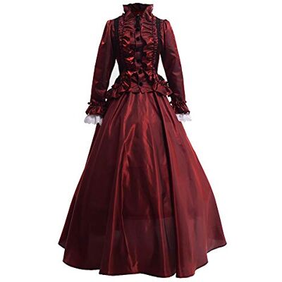 GRACEART Womens middeleeuwse Victoriaanse Fancy Jurken met Crinoline Palace Royal Masquerade Vintage Kostuum, Rood, M GRACEART Womens middeleeuwse Victoriaanse Fancy Jurken met Crinoline Palace Royal Masquerade Vintage Kostuum, Rood, M