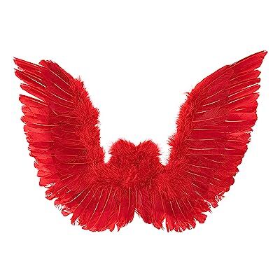 Funidelia Rode veren vleugels voor dames en heren, demonen, duivel, Halloween, horror, accessoires voor volwassenen, verkleedaccessoires rood Funidelia Rode veren vleugels voor dames en heren, demonen, duivel, Halloween, horror, accessoires voor volwassenen, verkleedaccessoires rood