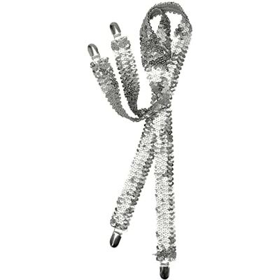 Bristol Novelty Paillettenbandjes voor volwassenen, zilver. Bristol Novelty Paillettenbandjes voor volwassenen, zilver.