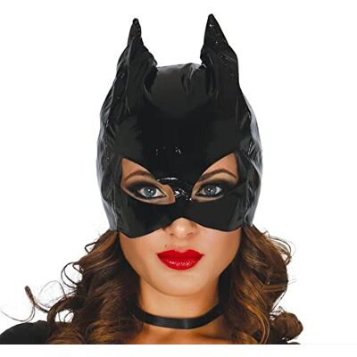 FIESTAS GUIRCA Zwart pvc vinyl masker voor volwassenen FIESTAS GUIRCA Zwart pvc vinyl masker voor volwassenen