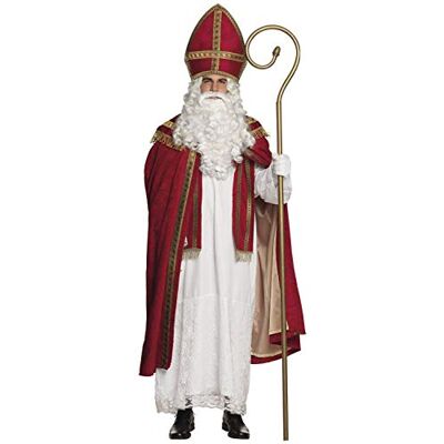 Boland 56840 Sinterklaaskostuum, maat L/XL, jurk, cape en muts, kerstman, kostuum, carnaval, themafeest Boland 56840 Sinterklaaskostuum, maat L/XL, jurk, cape en muts, kerstman, kostuum, carnaval, themafeest