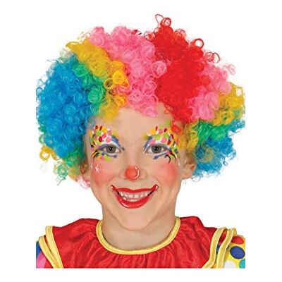 FIESTAS GUIRCA Clown-pruik voor kinderen, meerkleurig, eenheidsmaat, kostuumaccessoire voor regenboogfeestjes en carnaval, ideaal voor kinderen en volwassenen voor Halloween en feesten, meerkleurig FIESTAS GUIRCA Clown-pruik voor kinderen, meerkleurig, eenheidsmaat, kostuumaccessoire voor regenboogfeestjes en carnaval, ideaal voor kinderen en volwassenen voor Halloween en feesten, meerkleurig