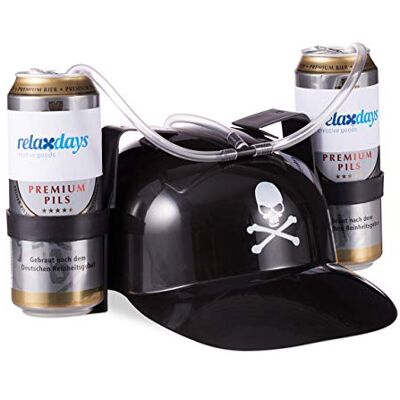 Relaxdays Piratenbier, drank met slang, 2 blikjes, anti-dorst, doodshoofd, feest, carnaval, zwart, volwassenen, uniseks, 10022790, wit, HLP 13 x 32 x 28 cm Relaxdays Piratenbier, drank met slang, 2 blikjes, anti-dorst, doodshoofd, feest, carnaval, zwart, volwassenen, uniseks, 10022790, wit, HLP 13 x 32 x 28 cm