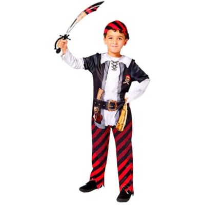 amscan Fancy Dress 9910094 piratenkostuum voor jongens, 2-3 jaar, zwart/rood amscan Fancy Dress 9910094 piratenkostuum voor jongens, 2-3 jaar, zwart/rood