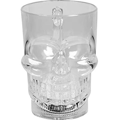 Boland 72337 led-schedelbeker, inhoud 400 ml, ledlicht, batterijen inbegrepen, verlichte plastic beker met doodshoofd, Halloween, carnaval, themafeest Boland 72337 led-schedelbeker, inhoud 400 ml, ledlicht, batterijen inbegrepen, verlichte plastic beker met doodshoofd, Halloween, carnaval, themafeest