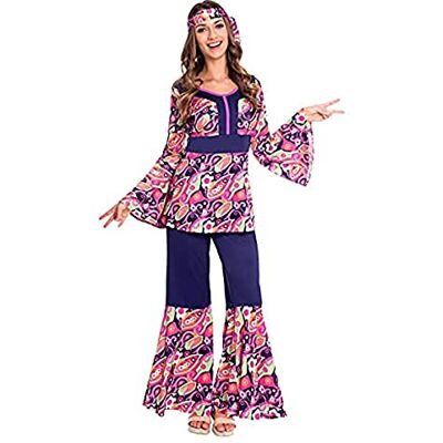 amscan -9907000 Hippy kostuum, 9907000, Rosa, Morado, 44-47 amscan -9907000 Hippy kostuum, 9907000, Rosa, Morado, 44-47