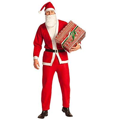 Boland 13411 Kerstmankostuum 5-delig kostuum met broek, mantel, riem, muts en baard, carnavalskostuum voor heren, Sinterklaas, Kerstmis, vrijgezellenfeest of carnaval Boland 13411 Kerstmankostuum 5-delig kostuum met broek, mantel, riem, muts en baard, carnavalskostuum voor heren, Sinterklaas, Kerstmis, vrijgezellenfeest of carnaval