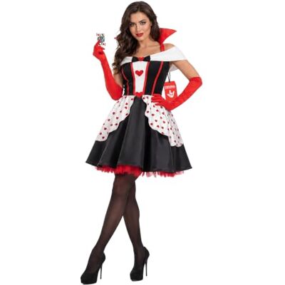 Fun Shack Kostuum koningin van het hart voor dames, carnavalskostuum voor volwassenen, outfit koningin van het hart M Fun Shack Kostuum koningin van het hart voor dames, carnavalskostuum voor volwassenen, outfit koningin van het hart M