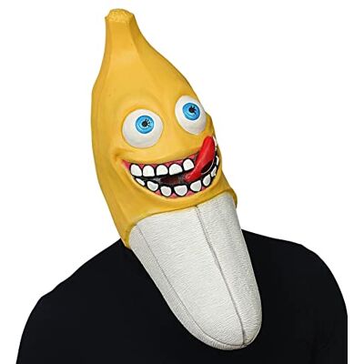 W WIDMANN MILANO Party Fashion Widmann Srl Banana masker voor volwassenen, latex, meerkleurig, WDM03319 W WIDMANN MILANO Party Fashion Widmann Srl Banana masker voor volwassenen, latex, meerkleurig, WDM03319
