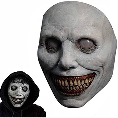 Kimuwote NA Halloween-, horror- en thriller-masker, excentrisch lachende demoon, skelet-masker van latex, kostuum-accessoires voor halloween verkleedpartij, maskerade-feest Kimuwote NA Halloween-, horror- en thriller-masker, excentrisch lachende demoon, skelet-masker van latex, kostuum-accessoires voor halloween verkleedpartij, maskerade-feest