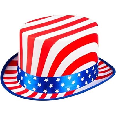 Boland 44963 USA Deluxe hoed, hoofdomtrek ca. 56-61, pet met sterren en strepen, Amerika, kostuumaccessoire voor carnaval en themafeest Boland 44963 USA Deluxe hoed, hoofdomtrek ca. 56-61, pet met sterren en strepen, Amerika, kostuumaccessoire voor carnaval en themafeest