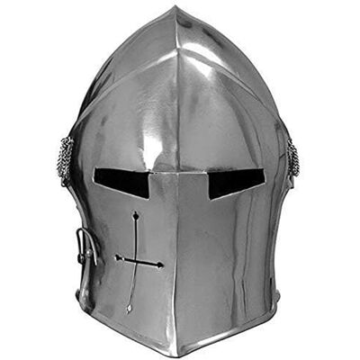 Medieval Replicas Barbuta Helmet Knights Templar Crusader Armour Helmet (staal) ECTORIA. Medieval Replicas Barbuta Helmet Knights Templar Crusader Armour Helmet (staal) ECTORIA.