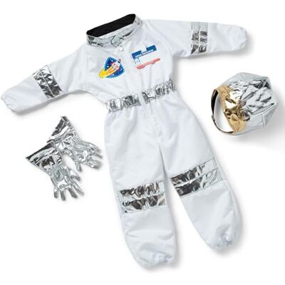 Melissa & Doug Astronaut Role Play Space kostuumset (5 stuks) – jumpsuit, helm, handschoenen, naamdag Melissa & Doug Astronaut Role Play Space kostuumset (5 stuks) – jumpsuit, helm, handschoenen, naamdag