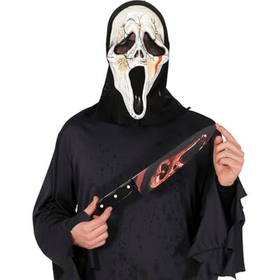 FIESTAS GUIRCA Moordenaarsmes (37 cm), wit wapen voor vermomming voor Halloween, horrorfeesten, volwassenen, uniseks, meerkleurig FIESTAS GUIRCA Moordenaarsmes (37 cm), wit wapen voor vermomming voor Halloween, horrorfeesten, volwassenen, uniseks, meerkleurig