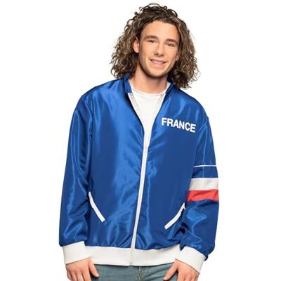 Boland Trainingsjack Frankrijk verschillende maten heren landenvlag joggen retro stijl sportief groepskostuum wereldkampioenschap Europa themafeest carnaval Boland Trainingsjack Frankrijk verschillende maten heren landenvlag joggen retro stijl sportief groepskostuum wereldkampioenschap Europa themafeest carnaval