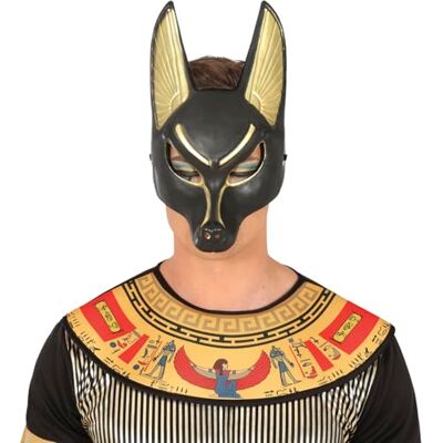 FIESTAS GUIRCA Anubis Pvc-masker, Egyptisch kostuumaccessoire, ideaal voor kostuumfeesten, Halloween en carnaval, geïnspireerd op de Egyptische mythologie, uniseks, volwassenen, zwart en goud FIESTAS GUIRCA Anubis Pvc-masker, Egyptisch kostuumaccessoire, ideaal voor kostuumfeesten, Halloween en carnaval, geïnspireerd op de Egyptische mythologie, uniseks, volwassenen, zwart en goud