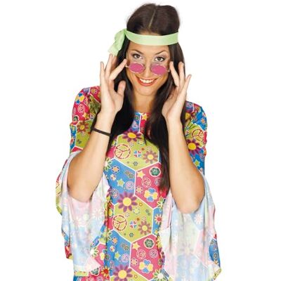 FIESTAS GUIRCA Roze hippiebril voor volwassenen FIESTAS GUIRCA Roze hippiebril voor volwassenen