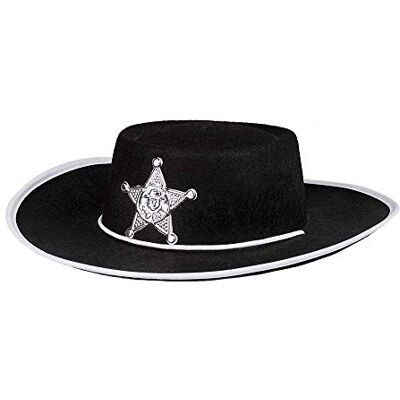Boland 04030 Kinderhoed Sherif zwart ster zilver cowboy touw carnaval Halloween themafeest verkleedpartij theater Boland 04030 Kinderhoed Sherif zwart ster zilver cowboy touw carnaval Halloween themafeest verkleedpartij theater