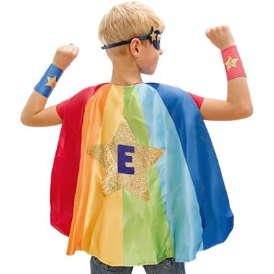 Papierdrachen Rainbow Star Superheldenset voor jongens, met masker en manchetten, rollenspel, fantasierijk kostuum, carnaval, kostuum Papierdrachen Rainbow Star Superheldenset voor jongens, met masker en manchetten, rollenspel, fantasierijk kostuum, carnaval, kostuum