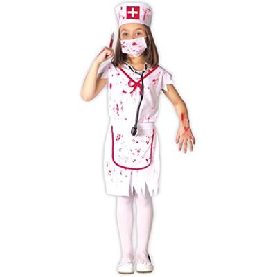 FIESTAS GUIRCA Zombie verpleegsterkostuum wit meisjes wit 10 tot 12 jaar (142-148 cm) FIESTAS GUIRCA Zombie verpleegsterkostuum wit meisjes wit 10 tot 12 jaar (142-148 cm)