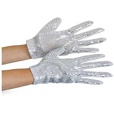 Folat Zilveren glitter handschoenen voor volwassenen Folat Zilveren glitter handschoenen voor volwassenen