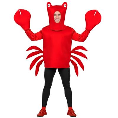 W WIDMANN MILANO Party Fashion Widmann Krabkostuum, masker, schaar, carnaval, themafeest W WIDMANN MILANO Party Fashion Widmann Krabkostuum, masker, schaar, carnaval, themafeest