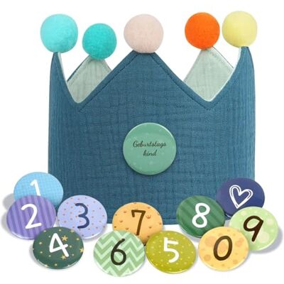 URAQT Verjaardagskrans voor kinderen, herbruikbare feesthoed met verwisselbare cijfers van 1 tot 9, Happy Birthday-hoed van vilt, cadeau voor jongens en meisjes, groen URAQT Verjaardagskrans voor kinderen, herbruikbare feesthoed met verwisselbare cijfers van 1 tot 9, Happy Birthday-hoed van vilt, cadeau voor jongens en meisjes, groen