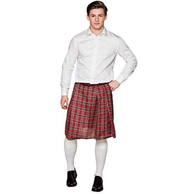 Boland Mr Tartan Schotse rok, knielang, één maat, wikkelrok, carnaval, themafeest, themafeest Boland Mr Tartan Schotse rok, knielang, één maat, wikkelrok, carnaval, themafeest, themafeest