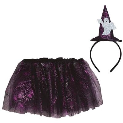 FIESTAS GUIRCA Ghost Set voor kinderen (30 cm) Tutu en hoofdband/muts Halloween verkleedaccessoires en spookfeesten Ideaal voor meisjes FIESTAS GUIRCA Ghost Set voor kinderen (30 cm) Tutu en hoofdband/muts Halloween verkleedaccessoires en spookfeesten Ideaal voor meisjes