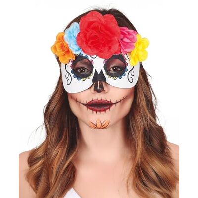 FIESTAS GUIRCA catrina masker met bloemen FIESTAS GUIRCA catrina masker met bloemen