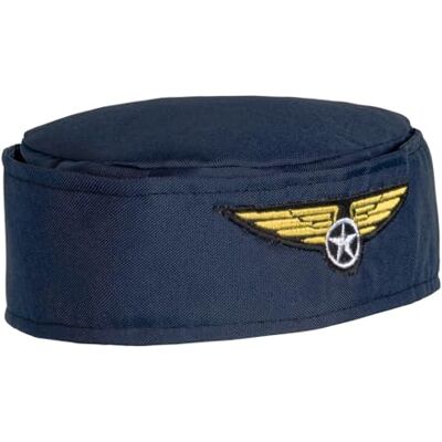 Boland 01356 Stewardessenhoed maat 56 donkerblauw en goud randgenoot kapitein beroep kostuum carnaval themafeest Boland 01356 Stewardessenhoed maat 56 donkerblauw en goud randgenoot kapitein beroep kostuum carnaval themafeest