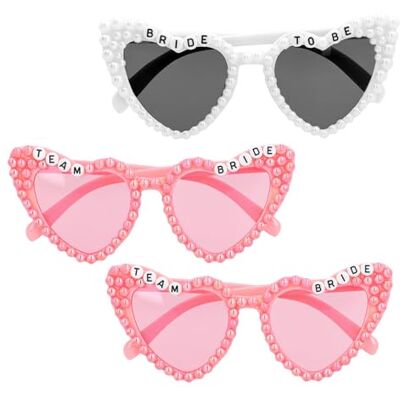 Boland Lot de 3 lunettes de fête Team Bride pour enterrement de vie de jeune fille ou anniversaire de mariage, lunettes pour mariée ou demoiselle d'honneur Boland Lot de 3 lunettes de fête Team Bride pour enterrement de vie de jeune fille ou anniversaire de mariage, lunettes pour mariée ou demoiselle d'honneur