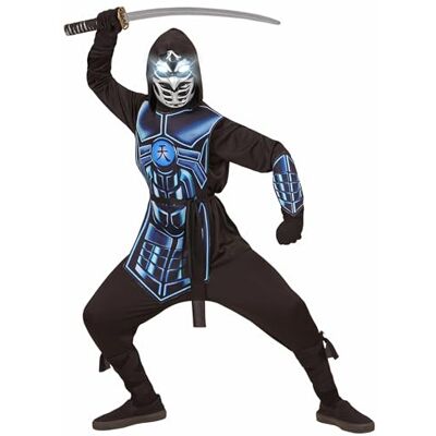 W WIDMANN MILANO Party Fashion Widmann Kinderkostuum Cyber Ninja, bovendeel met capuchon, uitrusting, riem, armbeschermers, masker oplichtend en met geluid, Halloween, carnaval, themafeest W WIDMANN MILANO Party Fashion Widmann Kinderkostuum Cyber Ninja, bovendeel met capuchon, uitrusting, riem, armbeschermers, masker oplichtend en met geluid, Halloween, carnaval, themafeest