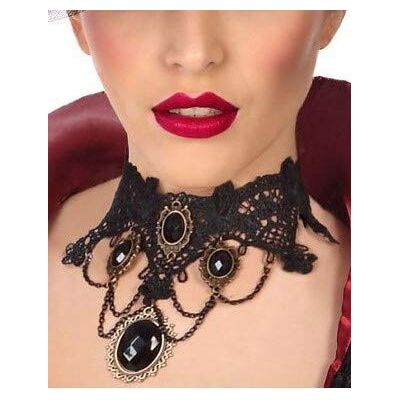ATOSA Halsketting met zwart kant, gothic ATOSA Halsketting met zwart kant, gothic