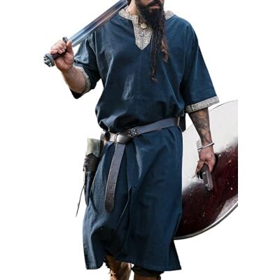 Leonardo Carbone Viking tuniek, Richard, middeleeuwse kleding, LARP, groen XL Leonardo Carbone Viking tuniek, Richard, middeleeuwse kleding, LARP, groen XL