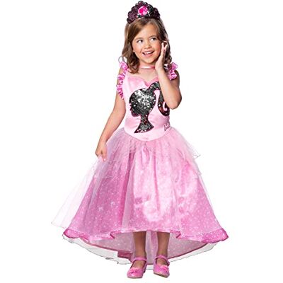 RUBIE'S Rubies 701342S Barbie prinsessenkostuum voor meisjes, roze, maat S, 3-4 jaar, Halloween RUBIE'S Rubies 701342S Barbie prinsessenkostuum voor meisjes, roze, maat S, 3-4 jaar, Halloween