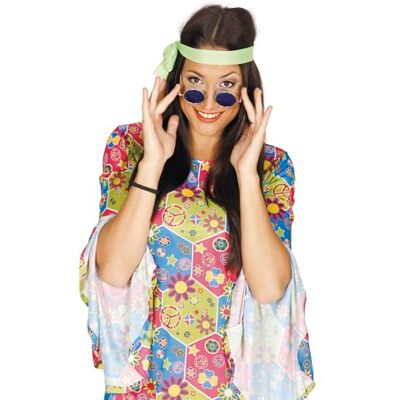 FIESTAS GUIRCA Blauwe hippiebril voor volwassenen FIESTAS GUIRCA Blauwe hippiebril voor volwassenen