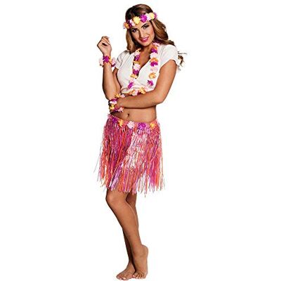Boland 52430 Kiki-kostuum, hoofdband, Hawaiiaanse ketting, armbanden en rok, bloemenkostuum voor carnaval of themafeest, JGA Boland 52430 Kiki-kostuum, hoofdband, Hawaiiaanse ketting, armbanden en rok, bloemenkostuum voor carnaval of themafeest, JGA