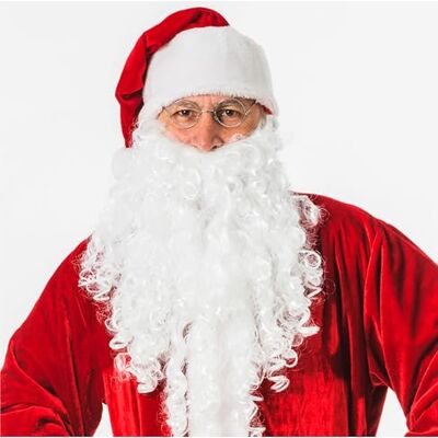 TK Gruppe Timo Klingler 2-in-1 kerstman baard witte kerstman baard pruik om te verkleden als kerstman kerstman Kerstmis TK Gruppe Timo Klingler 2-in-1 kerstman baard witte kerstman baard pruik om te verkleden als kerstman kerstman Kerstmis