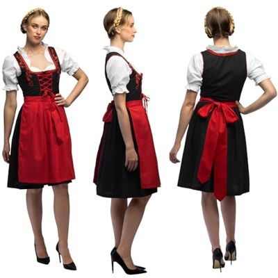 Boland Beiers kostuum, kostuumset met dirndl, blouse en schort, carnavalskostuum voor dames, voor carnaval en Oktoberfest, maat 40-42 Boland Beiers kostuum, kostuumset met dirndl, blouse en schort, carnavalskostuum voor dames, voor carnaval en Oktoberfest, maat 40-42