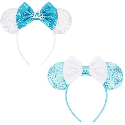 DRESHOW 2 stuks muizenoren boog hoofdband pailletten party decoratie cosplay kostuum voor meisjes en vrouwen DRESHOW 2 stuks muizenoren boog hoofdband pailletten party decoratie cosplay kostuum voor meisjes en vrouwen