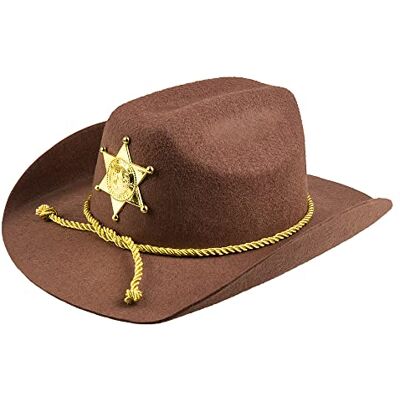 Boland 04388 10117535 Sheriff hoed voor heren, één maat, bruin Boland 04388 10117535 Sheriff hoed voor heren, één maat, bruin