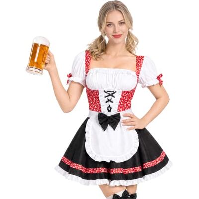 Spooktacular Creations Duits bierfeestkostuum voor dames, zwarte en rode jurk en tops Spooktacular Creations Duits bierfeestkostuum voor dames, zwarte en rode jurk en tops
