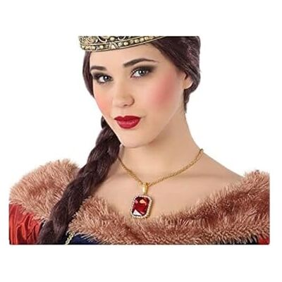 ATOSA 62169 -62169 kostuumaccessoires middeleeuws, halsketting, rood, koningin, dames, 62169, Eén maat ATOSA 62169 -62169 kostuumaccessoires middeleeuws, halsketting, rood, koningin, dames, 62169, Eén maat