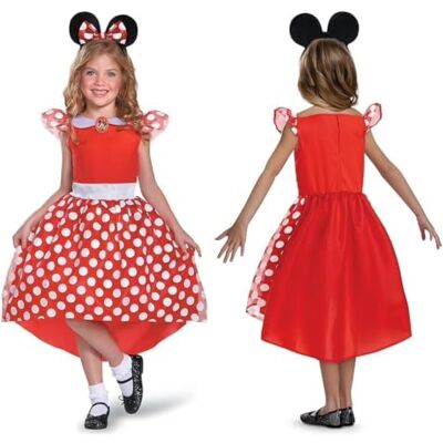 Disney Minnie Mouse-kostuum voor kinderen rood met witte stippen met oren en strik maat XS (3-4 jaar) Officieel gelicentieerd product meisjeskostuum voor Halloween, carnaval of themafeesten Disney Minnie Mouse-kostuum voor kinderen rood met witte stippen met oren en strik maat XS (3-4 jaar) Officieel gelicentieerd product meisjeskostuum voor Halloween, carnaval of themafeesten