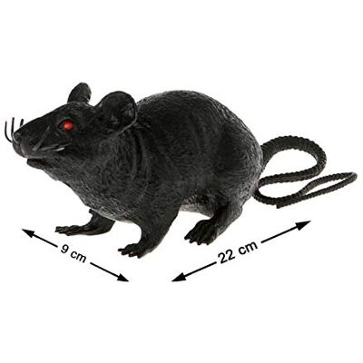 ATOSA Zwarte rat Halloween decoratie 22 x 9 cm ATOSA Zwarte rat Halloween decoratie 22 x 9 cm